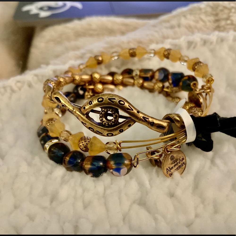 Alex And Ani Beam of Protection Bracelets set of 3